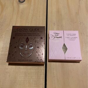 Charlotte Tilbury Glow Glide Highlighter - Brown and Pink.  Eyeshadow included.